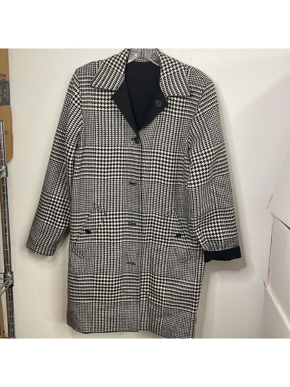 Ralph Lauren Black & White Plaid Trench Coat